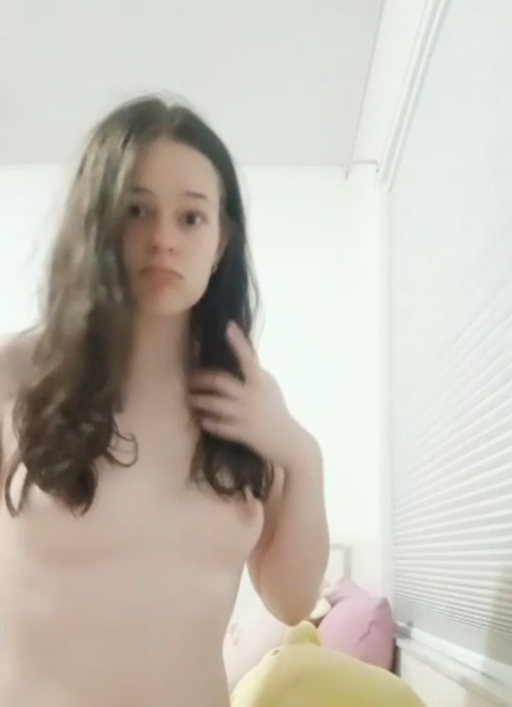 Beautiful girl showing off on live stream. thumbnail