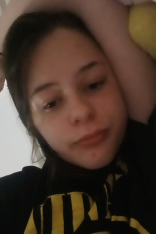 Beautiful girl showing off on live stream. thumbnail